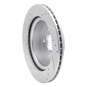 Chevrolet Cobalt Brake Rotor (1) - Rear Right - R1 Concepts - Drilled & Slotted - Silver - `08-`10